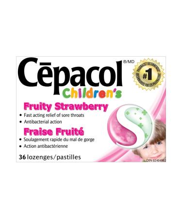 Cepacol Children's Fruity Strawberry Sore Throat lozenges 36 count