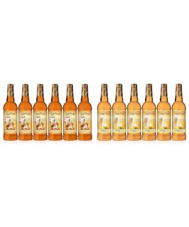 Jordan's Skinny Syrups Salted Caramel (750ml Sugar-Free Zero Calorie Keto Friendly) & Vanilla Syrup (750ml Sugar-Free Zero Calorie Keto Friendly) - Perfect Guilt-Free Pair for Sweet Indulgence