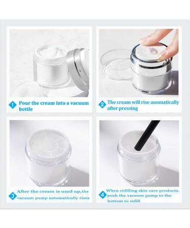 Vacuum Bottle Cream Jar with Cosmetic Spatula | TSA Approved Travel Bottles (2 Pieces) - Buy Online on SooperMarket.com