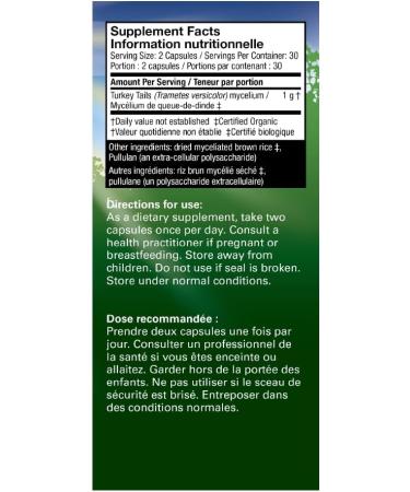 Host Defense Turkey Tail Mushroom Capsules Immune Support Mushroom Supplement Source of Fungal Polysaccharides Certified Organic Vegetarian Capsules 1000 mg Potency Turkey Tail Mushroom Capsules 60 count (Pack of 1) - Buy Online on SooperMarket.com