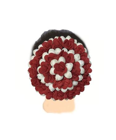 GadinFashion Paper Bun Juda Maker Flower Gajra Hair Accessories for Women and Girls - Wedding Red (Multicolor) - Pack of 2 - Buy Online on SooperMarket.com