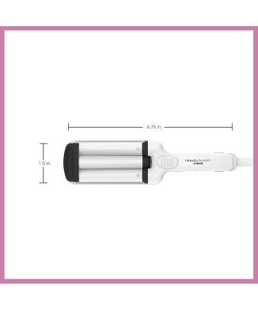 Conair Travel Beach Waver Curling Iron - Portable Triple Barrel Ceramic Hair Waver in White | Travel Smart - International Shipping Available - Buy Online on SooperMarket.com