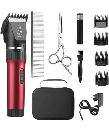 Sminiker Low Noise Rechargeable Pet Clippers Kit - 5 Speed Grooming Set for Cats and Dogs with Storage Bag - Buy Online on SooperMarket.com