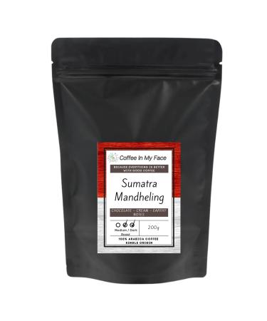 Sumatra Mandheling - Medium/Dark Roasted - Whole Arabica Coffee Beans - 200g Single Origin Whole Bean
