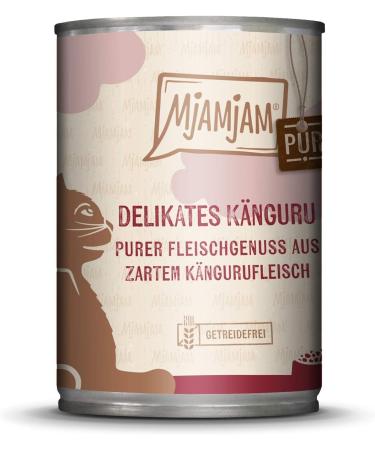 Mjamjam Premium Wet Cat Food Bundle - Pure Meat Enjoyment with Kangaroo & Hearty Wild Rabbit in Blueberries - 6 Pack (400g) - Buy Online on SooperMarket.com