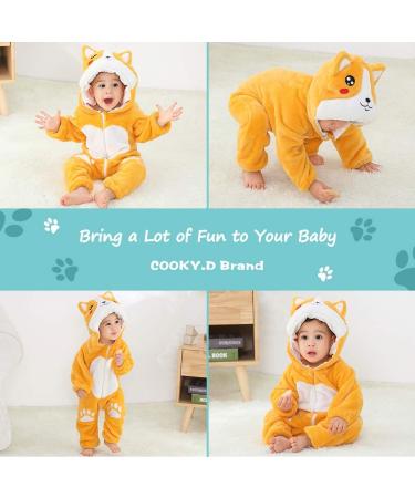 COOKY.D Unisex Winter Hooded Romper Jumpsuit | Dog Design | 6-12 Months - Buy Online on SooperMarket.com