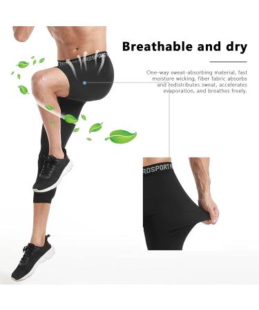 Blaward Men's Compression Legging 3/4 Tights for Basketball Running Gym - White XS - Buy Online on SooperMarket.com