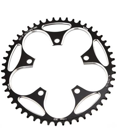 YBEKI 110 BCD Chainring 36T 38T 40T 42T 44T 46T 48T 50T 52T 54T 56T 58T Round Narrow Wide Single Chainwheel for 8 9 10 11 12 Speed Road Bike 42T black