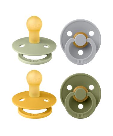 BIBS Color Schnuller 4-pack BPA-free cherry shape nipple.Natural rubber/latex made in Denmark.0-6 months (4 Pack) green garden lush 0-6 months (4 Pack) green garden lush