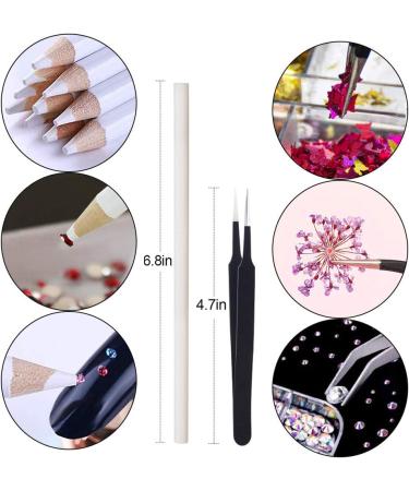 Kalolary Nail Art Kit with Butterfly Sequins, Dried Flowers, Foil, Shavings, Rhinestones, Tweezers, and Picker Pencil - DIY Female Nail Decoration - Buy Online on SooperMarket.com