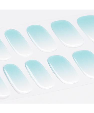 DANNI & TONI Salon-Quality Gel Nail Wraps (Pastel Peridot) - 28 Semi-Cured Self-Adhesive Stickers for Manicure - Blue and White Gradient Design - Buy Online on SooperMarket.com
