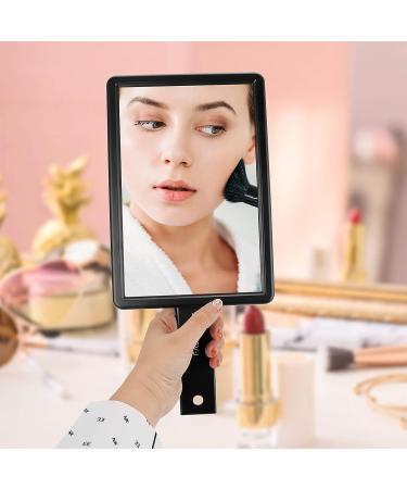 Handheld Hand Mirror for Salon and Barbershops - Portable Black Makeup Vanity Mirror with Handle - Buy Online on SooperMarket.com