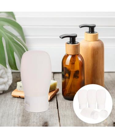 FRCOLOR 4Pcs Silicone Travel Shampoo Bottles Set Portable Refillable Lotion & Shampoo Bottles 30ml for Travel - Easy Squeezy White Containers - Buy Online on SooperMarket.com