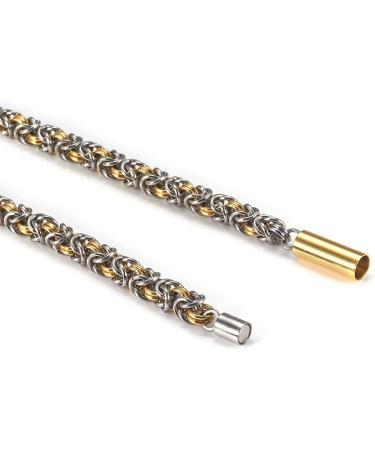 EnerMagiX Titanium Steel Magnetic Necklace for Women and Men - Father's Day Gift (Silver-Gold) - Buy Online on SooperMarket.com