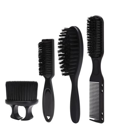 QUR 4 PCS Shaving Brush Shaving Brush Black Luxurious Professional Barber Tools for Men