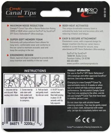 SureFire Foam Replacement Tips (3-Pair) Medium - Durable and Comfortable Foam Ear Tips - Buy Online on SooperMarket.com