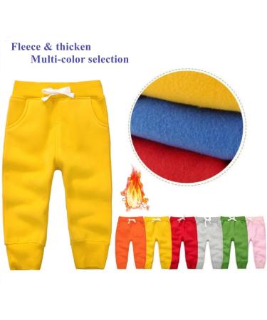 CuteOn Unisex Kids Elastic Waist Cotton Warm Trousers - 1 Year Yellow | 1-5Years - Buy Online on SooperMarket.com