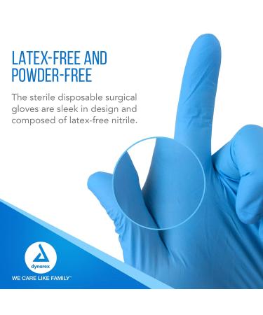 Dynarex Sterile Disposable Nitrile Surgical Gloves - Powder-Free, Large, 100 Gloves/Box - Buy Online on SooperMarket.com