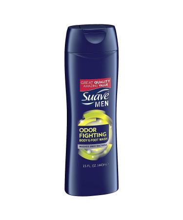 Suave Men's Odor Fighting Body and Foot Wash 15oz | Fresh Clean Scent Anti-Odor Formula Shop Now - Buy Online on SooperMarket.com