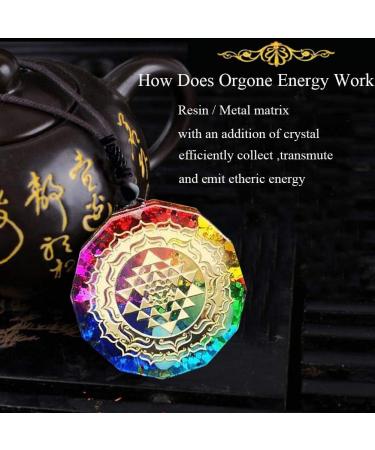 Sinymilk Reiki Orgonite Sri Yantra Symbol Metatron's Cube Necklace 7 Chakra Sacred Geometry Orgone Pendant - Buy Online on SooperMarket.com