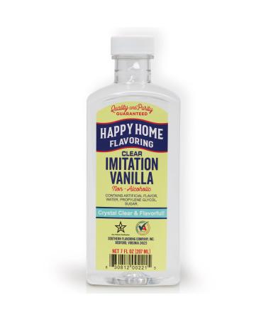 Happy Home Clear Imitation Vanilla Flavoring, Non-Alcoholic, Certified Kosher, 7 oz.