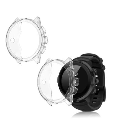 kwmobile 2-Pack Fitness Tracker Frame Compatible with Suunto 9/9 Baro/Spartan Sport Wrist HR - Case Sport Tracker TPU Silicone Cover - Transparent