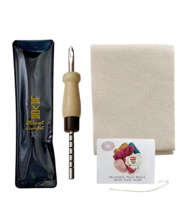 Punch Needle Mini Bundle by I HEART KITS - Includes Adjustable Punch Needle  Monk's Cloth and Instructions