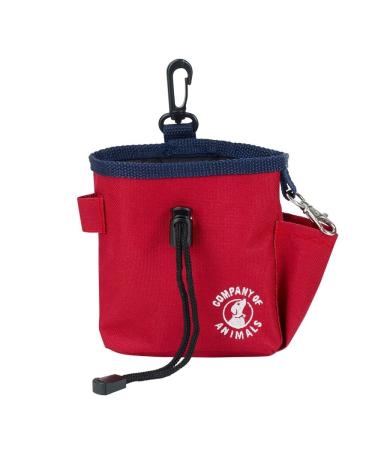 COMPANY OF ANIMALS Treat Bag Red Zipped Pockets & Drawstring Clips on Belt Waistband or Pocket Waterproof Treats Pouch Ideal for Dog Walking & Puppy Training Available in Purple Red & Black Red 1 Count (Pack of 1)