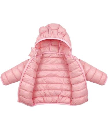 Kids Pink Puffer Jacket | Hooded Winter Coat for Boys & Girls | Lightweight Outerwear 2-3 Years - Buy Online on SooperMarket.com