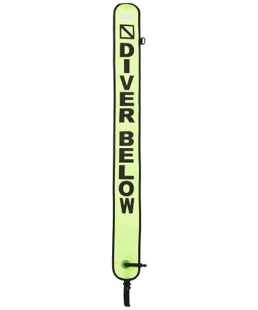 Scuba Choice Scuba Diving 4' Neon Yellow Surface Marker Signal Tube with Plastic Clip