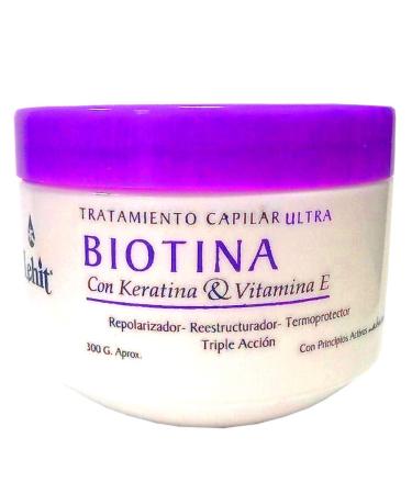 Lehit | Ultra Tratamiento Capilar BIOTINA Con Queratina y Vit E Repolarizador Reestructurador Termoprotector Triple Accion Cabello | Hair Treatment with Keratin and Vit E 10.1oz-300ml