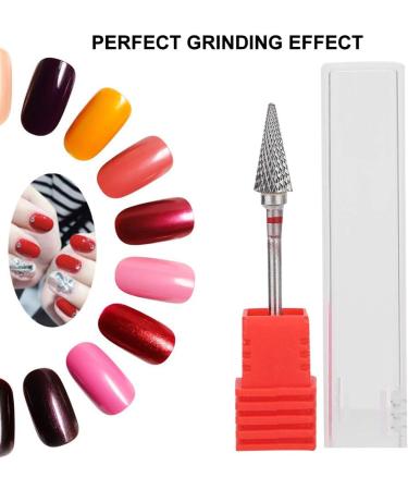 Electric Tungsten Steel Drill Bits for Nails - Red Manicure Pedicure Grinding Head - Buy Online on SooperMarket.com