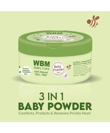 WBM Care Baby Powder Talc Free - Unscented, 140g | Gentle Formula for Delicate Baby Skin - Buy Online on SooperMarket.com