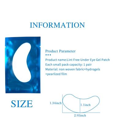 50 Pairs Lint-Free Hydrogel Eye Pads for Eyelash Extensions - Professional Blue Gel Patches - Buy Online on SooperMarket.com