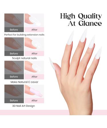 MIZHSE Nail Builder Gel Kit 3.53OZ Larger Capacity Milky White Builder Gel for Nails UV/LED Clear Hard Gel Builder Base Nail Strengthener Extension Gel with Nail Brush Clean Gel for Home Salon Milky White 3.53 Oz - Buy Online on SooperMarket.com