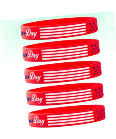 Totority 5pcs Independence Day Red Silicone Wristband Bracelets - Buy Online on SooperMarket.com
