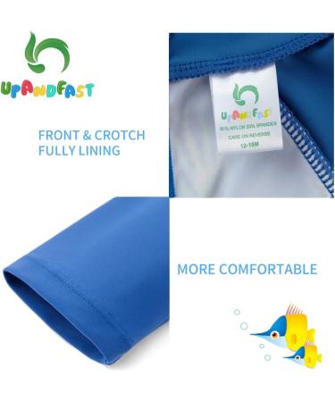 UPF 50+ Baby Boy Swimwear Set with Sun Hat | Blue Shark Design | 9-12 Months - Buy Online on SooperMarket.com