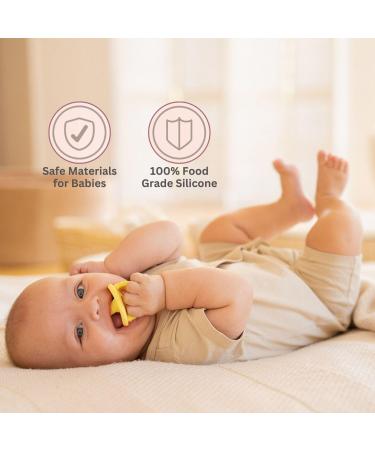 NatureBond Silicone Baby Pacifier with Hygiene Cover | Newborn 0-6 Months | Sunshine Yellow & Peach Puff - Buy Online on SooperMarket.com