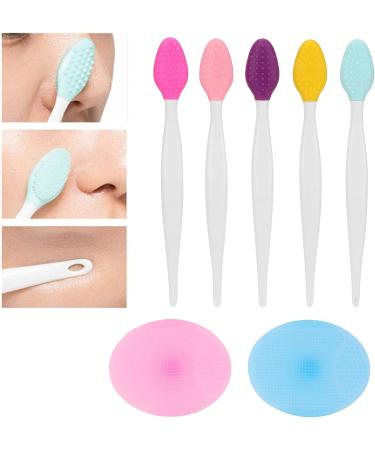 JUOPZKENN Silicone Exfoliating Lip Brush Silicone Facial Cleansing Brush Silicone Face Pore Cleaner Face Nose Lip Exfoliating Brush Set for Home Gift - Buy Online on SooperMarket.com