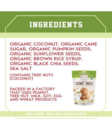 Organic Coconut Bites with Chia, Sunflower & Pumpkin Seeds - 2 Pack, 12oz Resealable Bags - Buy Online on SooperMarket.com