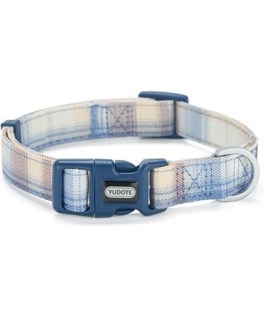 Yudote Soft Dog Collar - Checkered Blue Plaid for Small Dogs with Sensitive Skin | 1-Pack - Buy Online on SooperMarket.com