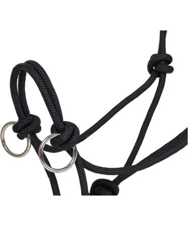 Marengos Black Knotted Halter with Reins for Warmbloods - Premium Quality Equestrian Gear - Buy Online on SooperMarket.com