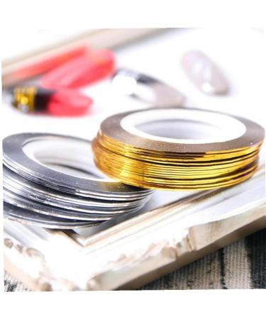Pinicecore 20 Rolls Nail Strip Band Line - Gold & Silver Nail Art Decoration Stickers for DIY Tips - Buy Online on SooperMarket.com