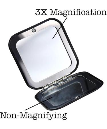 Iconikal Metal Compact Mirror 1X/3X Magnification Black 2-Pack - Portable Makeup Mirrors - Buy Online on SooperMarket.com
