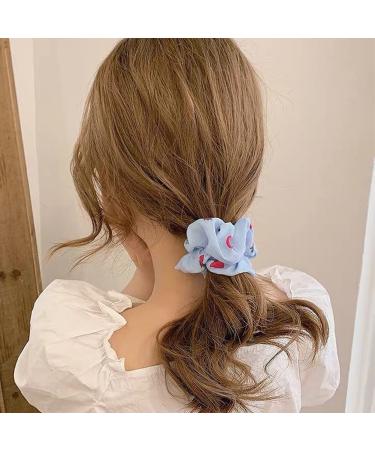 12 Pcs Cute Strawberry Hair Scrunchies - Elastic Hair Bands for Women and Girls - Buy Online on SooperMarket.com
