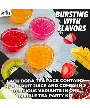 Fusion Select Bursting Boba Popping Pearls - Passion Fruit, Mango, Lychee Assortment - Buy Online on SooperMarket.com