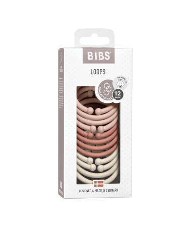 BIBSS LOOPS 12-Pack - BPA-Free Food Safe Teethers for 0-36 Months | Blush Woodchuck Ivory - Buy Online on SooperMarket.com