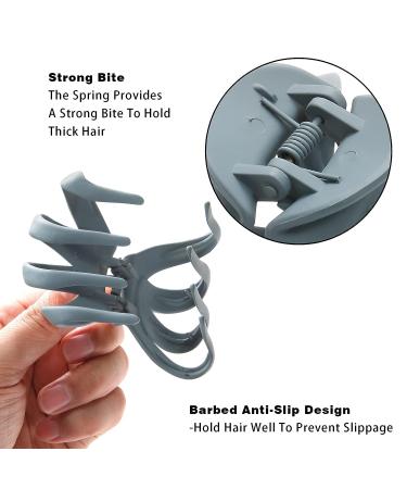 5PCS Large Octopus Hair Claw Clips - Non-slip Strong Hold Matte Clips for Thick Hair - Set of 5 in Black, Gray, Blue, Pink, Brown - 3 Inch Spider Claw Clips for Women and Girls - Buy Online on SooperMarket.com