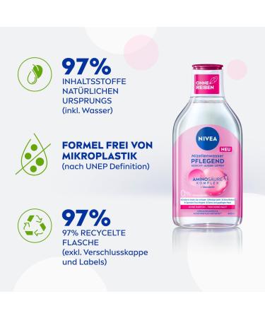 Nivea Nourishing Micellar Water for Dry Skin | Moisturizing Facial Cleanser with Almond Oil & Amino Acids (400ml) - Buy Online on SooperMarket.com