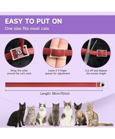 Cat Repellent Treatment Adjustable Cat Repellent Collars Natural Protection Repellent Collar for Cats Water Resistant Repellent Collar for Cats Small-Medium-Large Red 2pack - Buy Online on SooperMarket.com